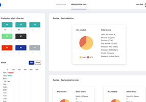 Web application for a production predictive model